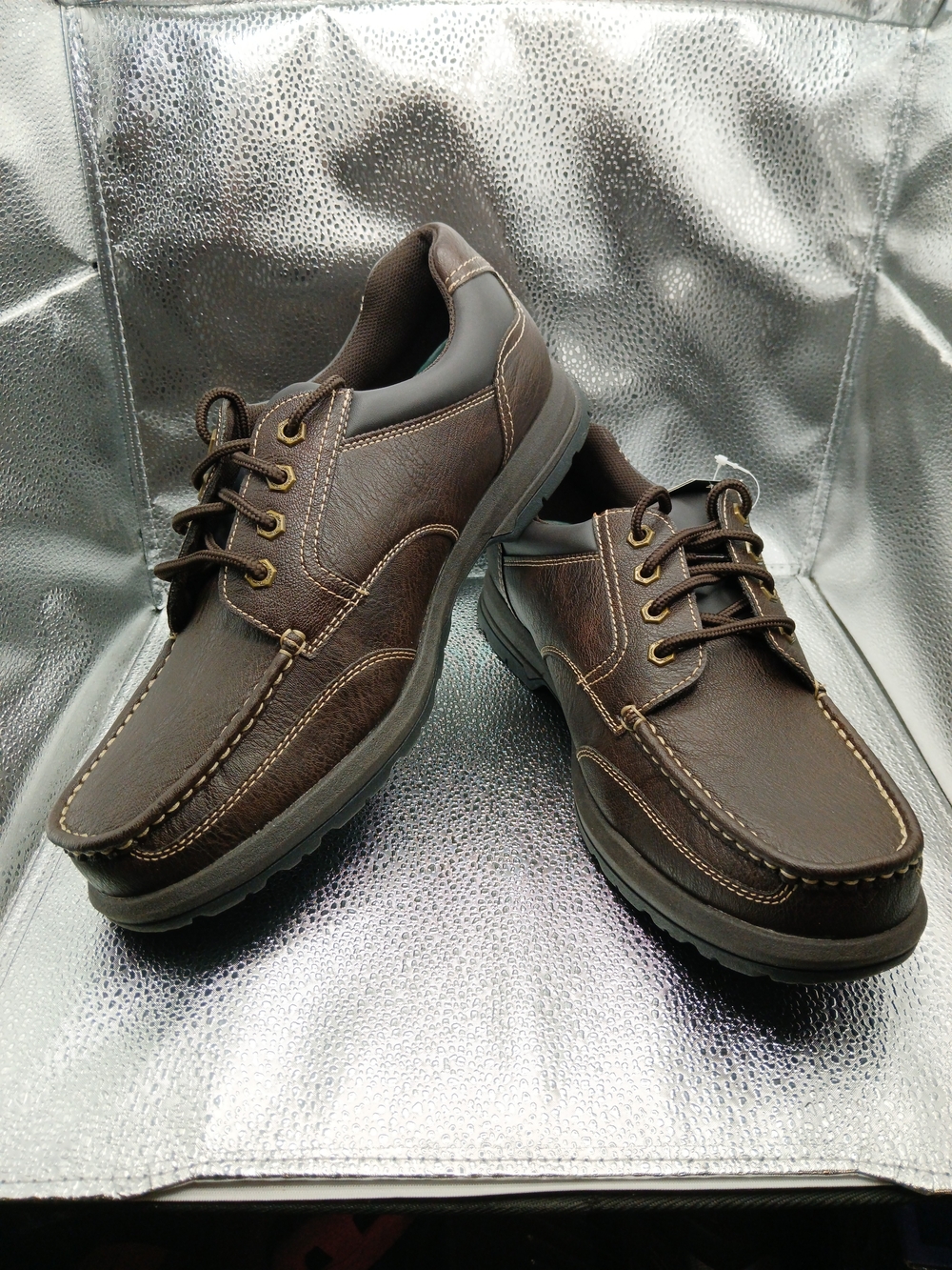 NEW Thom McAn Dark Brown Lace-Up Loafers Men's Size 13